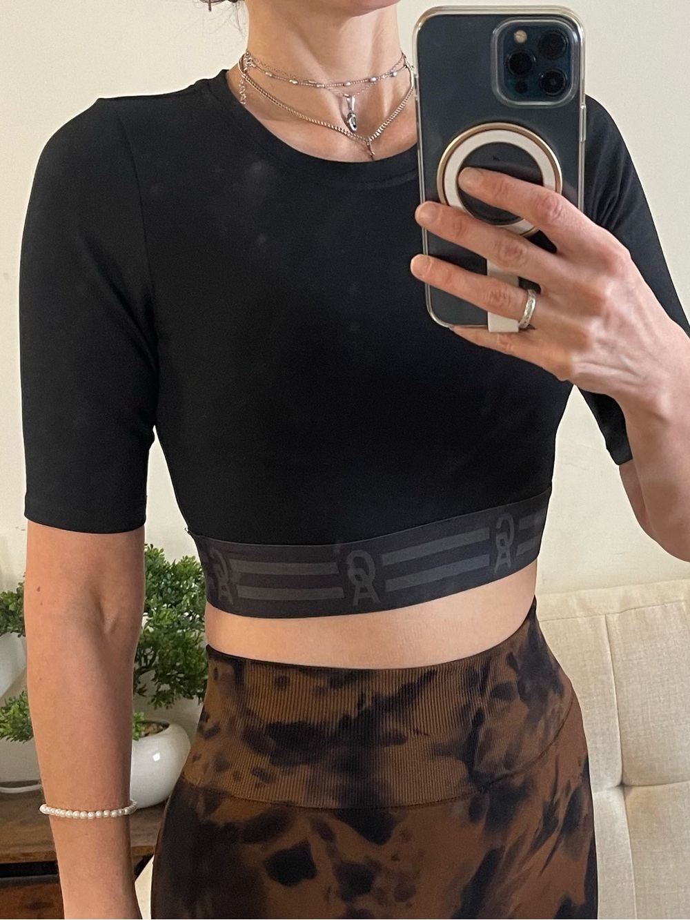 Good American The Icon Black Crop Top Size 1 S